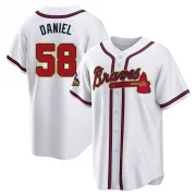 Gold Replica Davis Daniel Youth Atlanta White 2022 Program Jersey