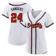 Gold Replica Deion Sanders Women's Atlanta White 2022 Program Jersey