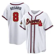 Gold Replica Eddie Rosario Youth Atlanta White 2022 Program Jersey