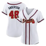 Gold Replica Ian Anderson Women's Atlanta White 2022 Program Jersey