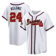 Gold Replica Jarred Kelenic Youth Atlanta White 2022 Program Jersey