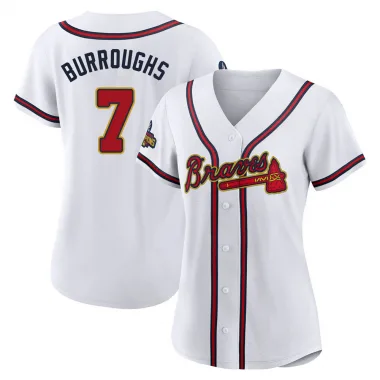 Gold Replica Jeff Burroughs Women's Atlanta White 2022 Program Jersey