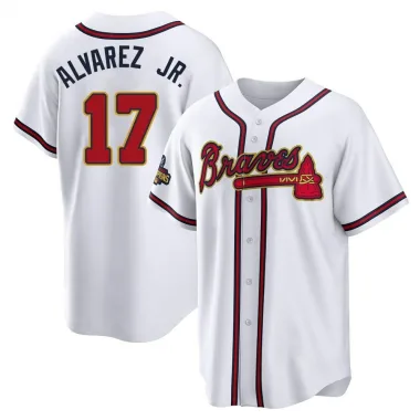 Gold Replica Nacho Alvarez Jr. Youth Atlanta White 2022 Program Jersey