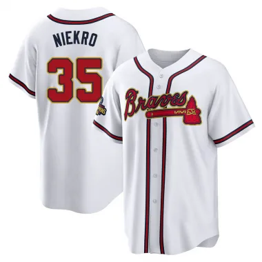 Gold Replica Phil Niekro Youth Atlanta White 2022 Program Jersey