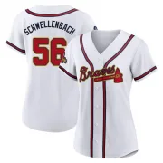 Gold Replica Spencer Schwellenbach Women's Atlanta White 2022 Program Jersey