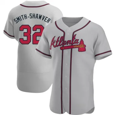 Gray Authentic AJ Smith-Shawver Men's Atlanta Road Jersey