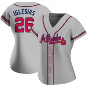 Gray Authentic Raisel Iglesias Women's Atlanta Road Jersey