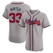 Gray Elite A.J. Minter Men's Atlanta Road Jersey