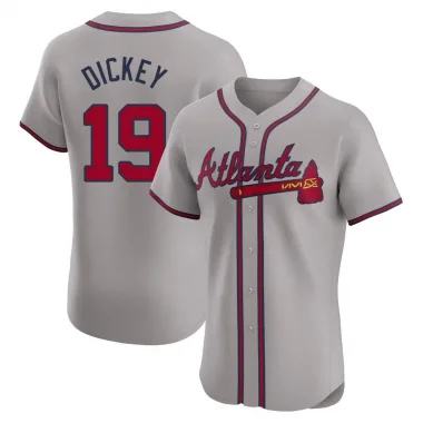 Gray Elite R.A. Dickey Men's Atlanta Road Jersey