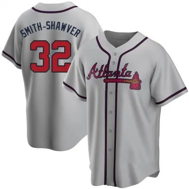 Gray Replica AJ Smith-Shawver Men's Atlanta Road Jersey