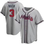 Gray Replica Babe Ruth Youth Atlanta Road Jersey