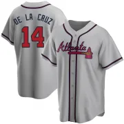 Gray Replica Bryan De La Cruz Youth Atlanta Road Jersey