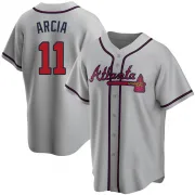 Gray Replica Orlando Arcia Men's Atlanta Road Jersey