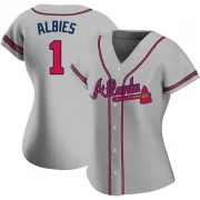 Gray Replica Ozzie Albies Women's Atlanta Road Jersey