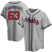 Gray Replica Tyler Thornburg Youth Atlanta Road Jersey