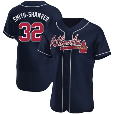 Navy Authentic AJ Smith-Shawver Men's Atlanta Alternate Jersey