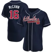 Navy Authentic Brian McCann Men's Atlanta Alternate Jersey