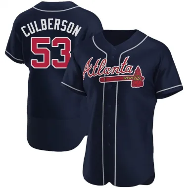 Navy Authentic Charlie Culberson Men's Atlanta Alternate Jersey