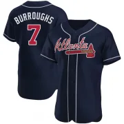 Navy Authentic Jeff Burroughs Men's Atlanta Alternate Jersey