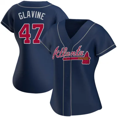 Navy Authentic Tom Glavine Women's Atlanta Alternate Jersey