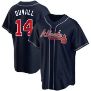 Navy Replica Adam Duvall Youth Atlanta Alternate Jersey