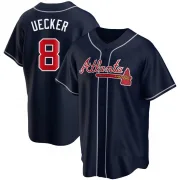 Navy Replica Bob Uecker Youth Atlanta Alternate Jersey