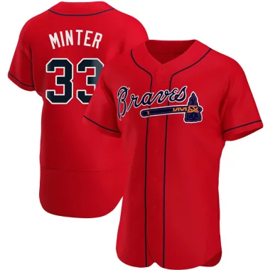 Red Authentic A.J. Minter Men's Atlanta Alternate Jersey