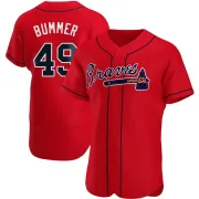 Red Authentic Aaron Bummer Men's Atlanta Alternate Jersey