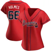 Red Authentic Grant Holmes Women's Atlanta Alternate Jersey