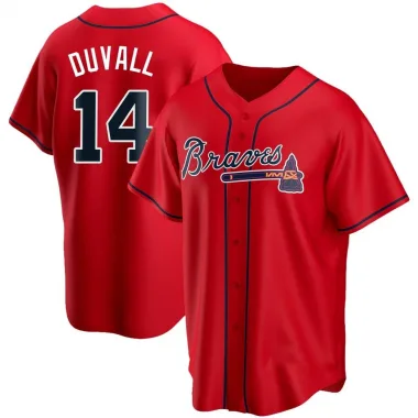 Red Replica Adam Duvall Youth Atlanta Alternate Jersey