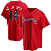 Red Replica Bryan De La Cruz Youth Atlanta Alternate Jersey