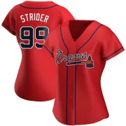 Red Replica Spencer Strider Women's Atlanta Alternate Jersey