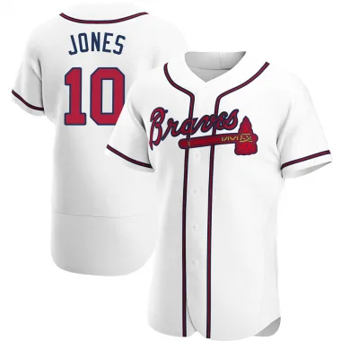 White Authentic Chipper Jones Men's Atlanta Home Jersey