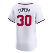 White Elite Orlando Cepeda Men's Atlanta Home Jersey