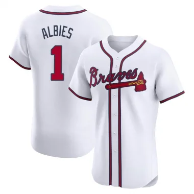 White Elite Ozzie Albies Men's Atlanta Home Jersey