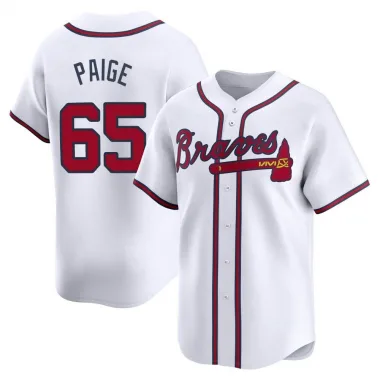 White Limited Satchel Paige Men's Atlanta Home Jersey