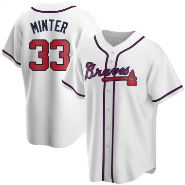 White Replica A.J. Minter Youth Atlanta Home Jersey