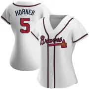 White Replica Bob Horner Women's Atlanta Home Jersey