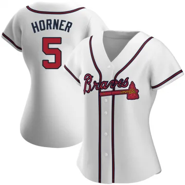 White Replica Bob Horner Women's Atlanta Home Jersey