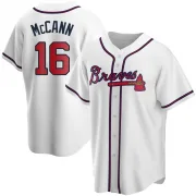 White Replica Brian McCann Youth Atlanta Home Jersey