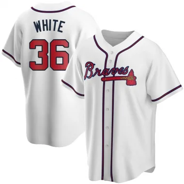 White Replica Eli White Men's Atlanta Home Jersey