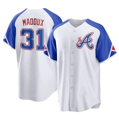 White Replica Greg Maddux Youth Atlanta 2023 City Connect Jersey