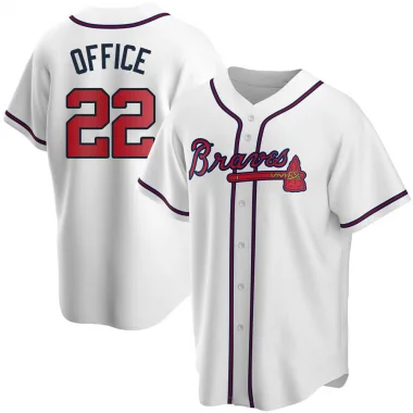 White Replica Rowland Office Men's Atlanta Home Jersey